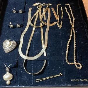 Necklaces, earrings, and bracelets